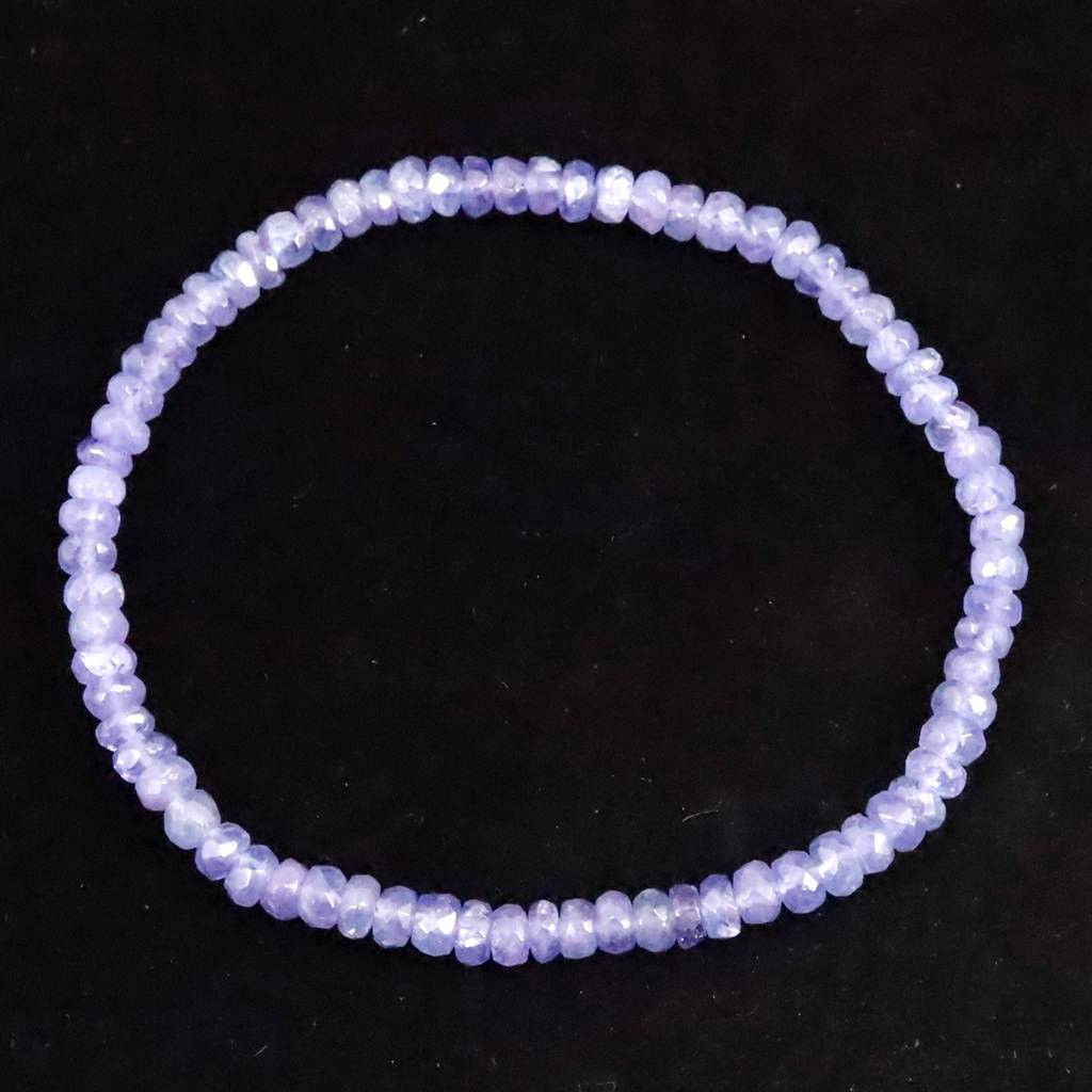 タンザナイト AA  4mm玉 ボタンカット ブレスレット  5.54g #31064