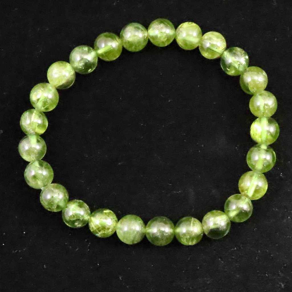 ペリドット 橄欖石  7.5mmブレスレット 4Aグレード 19.0g #68268