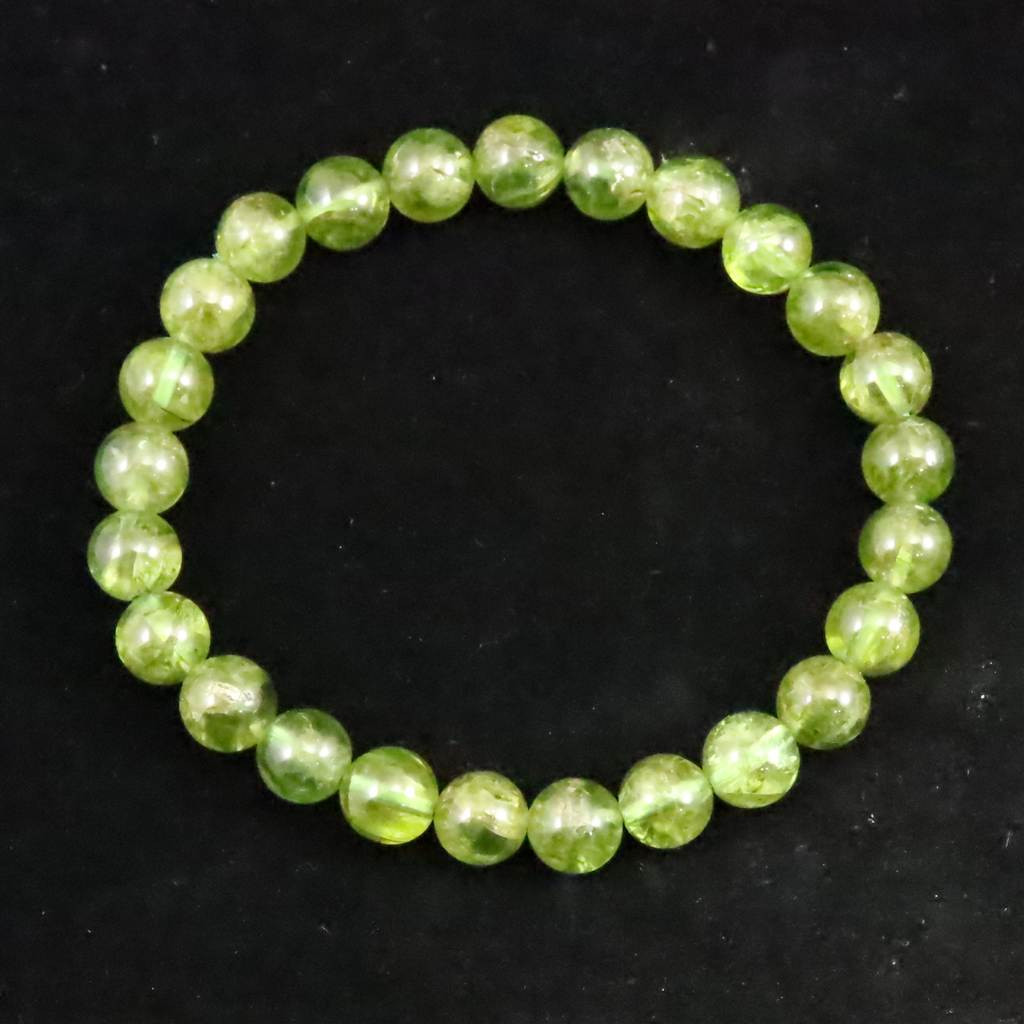 ペリドット 橄欖石  7.5mmブレスレット 4Aグレード 19.1g #95754
