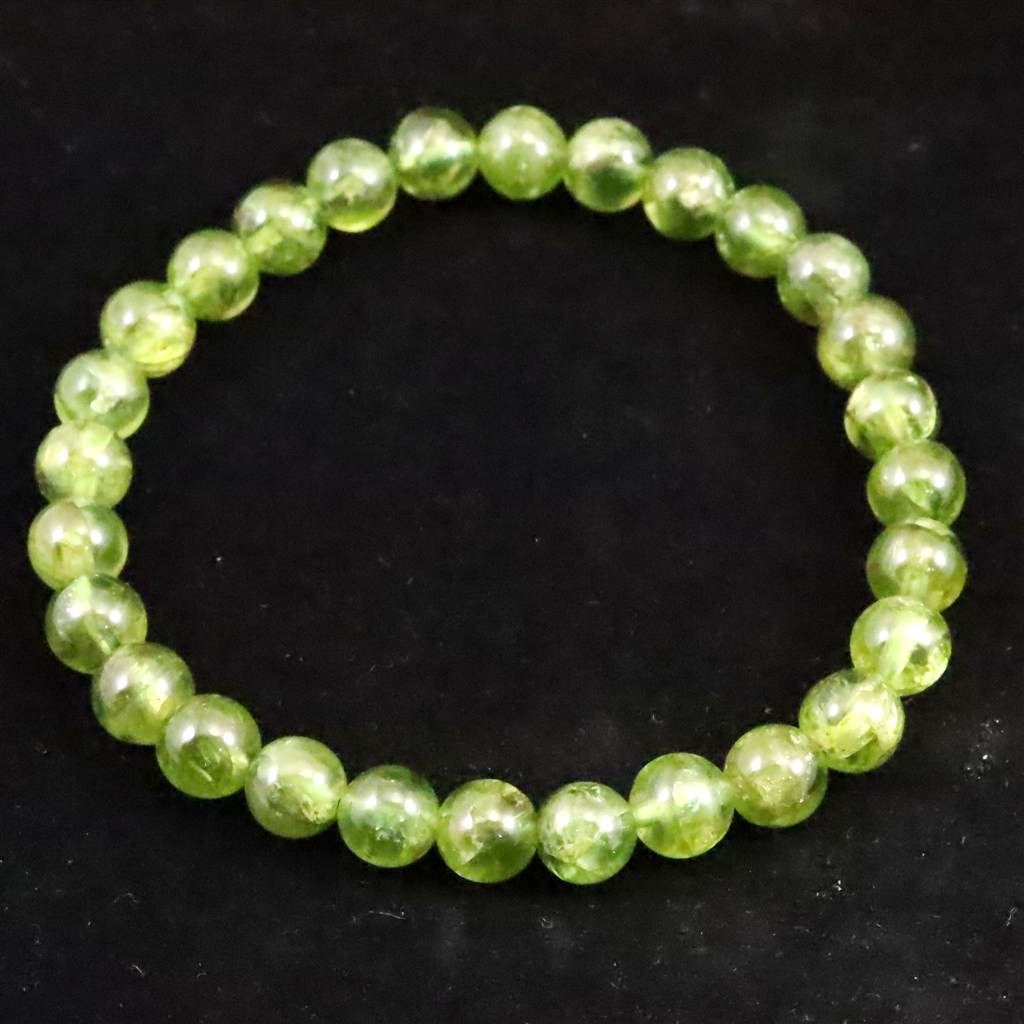 ペリドット 橄欖石  6.5mmブレスレット 2Aグレード 14.2g #40709
