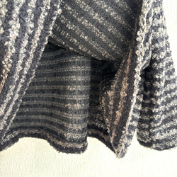 リングウールのワイドプルオーバー/ブラック×グレー 9枚目の画像