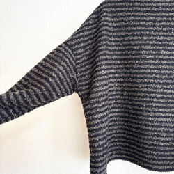 リングウールのワイドプルオーバー/ブラック×グレー 5枚目の画像