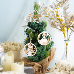 クリスマス⌇リース, オーナメント, 名入れ, 木製「Happy Holidays