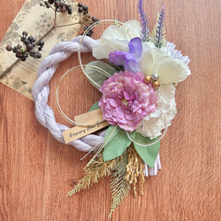 No.364 南天のしめ縄リース2024 ハンドメイドお正月飾り玄関リース