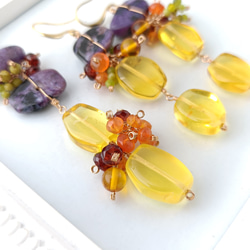 【実りの秋】チャロアイト　イエロアンバー　ネックレス 4枚目の画像