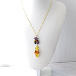 【実りの秋】チャロアイト　イエロアンバー　ネックレス 3枚目の画像