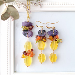 【実りの秋】チャロアイト　イエロアンバー　ネックレス 1枚目の画像