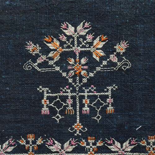 アンティーク刺繍布｜ミャオ族（苗族）伝統手仕事・平刺繍・植物文様