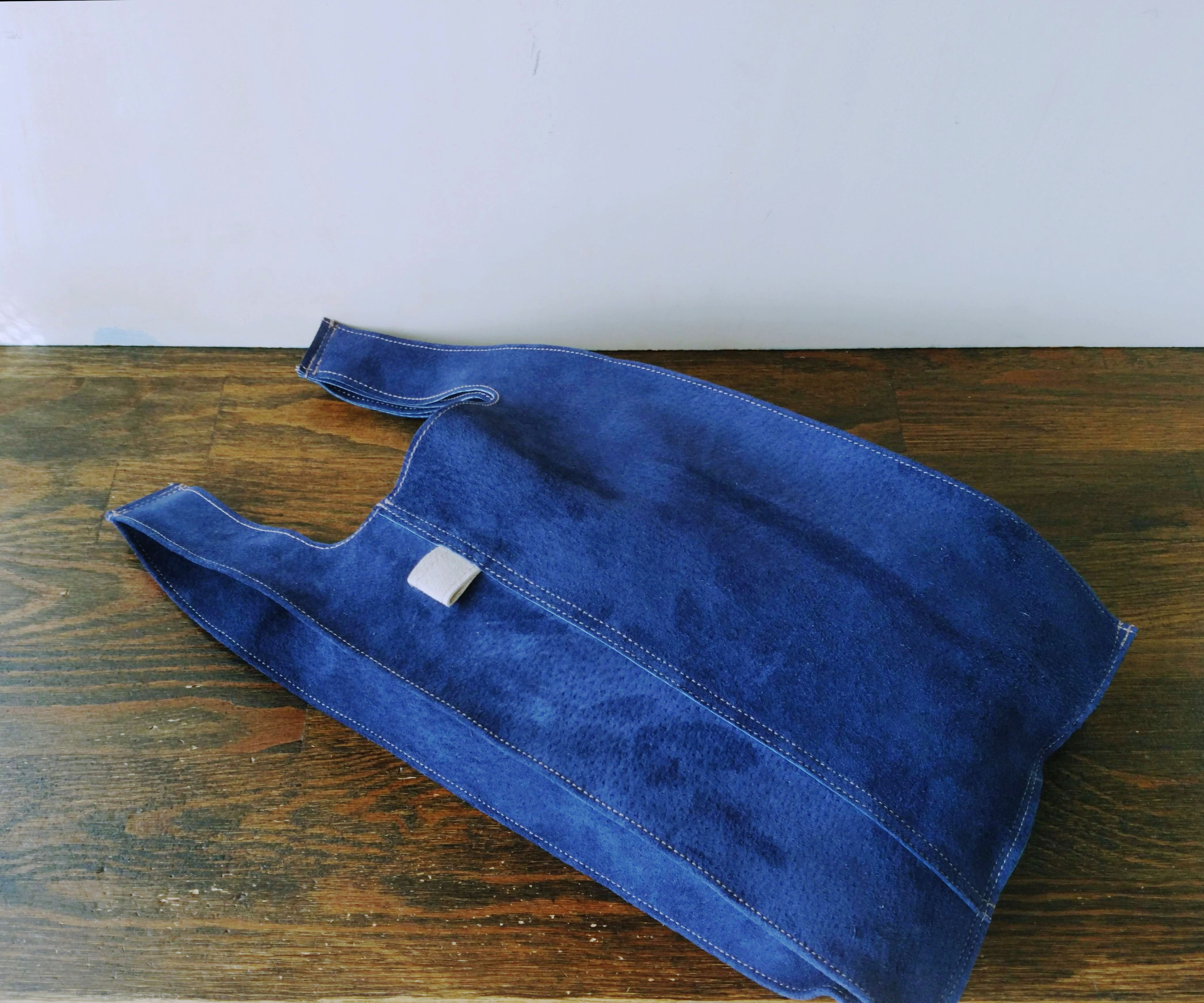 【一点物】ちょっと贅沢な毎日のエコバッグ ピッグスエード 3p (M) ネイビー