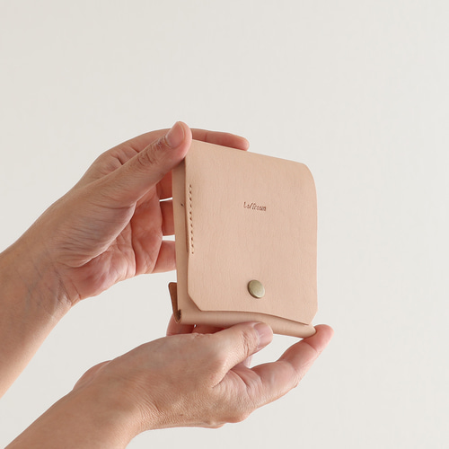 お札が折れない 鍵が入る 薄い財布 LF-038 ヌメ革ALL ミニ財布 レザー