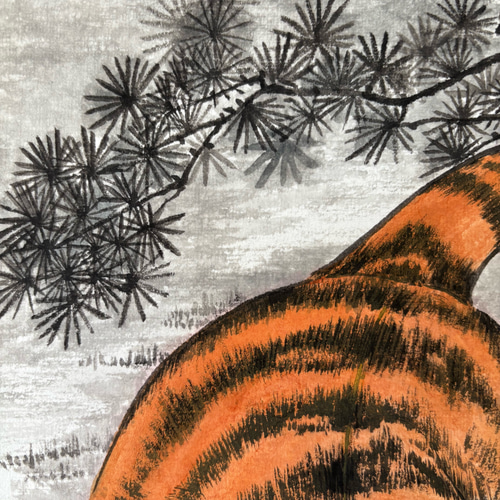 虎嘯風生 力 勇気 守護 月 絵画 水墨画 掛け軸 絵画 こたつ 通販