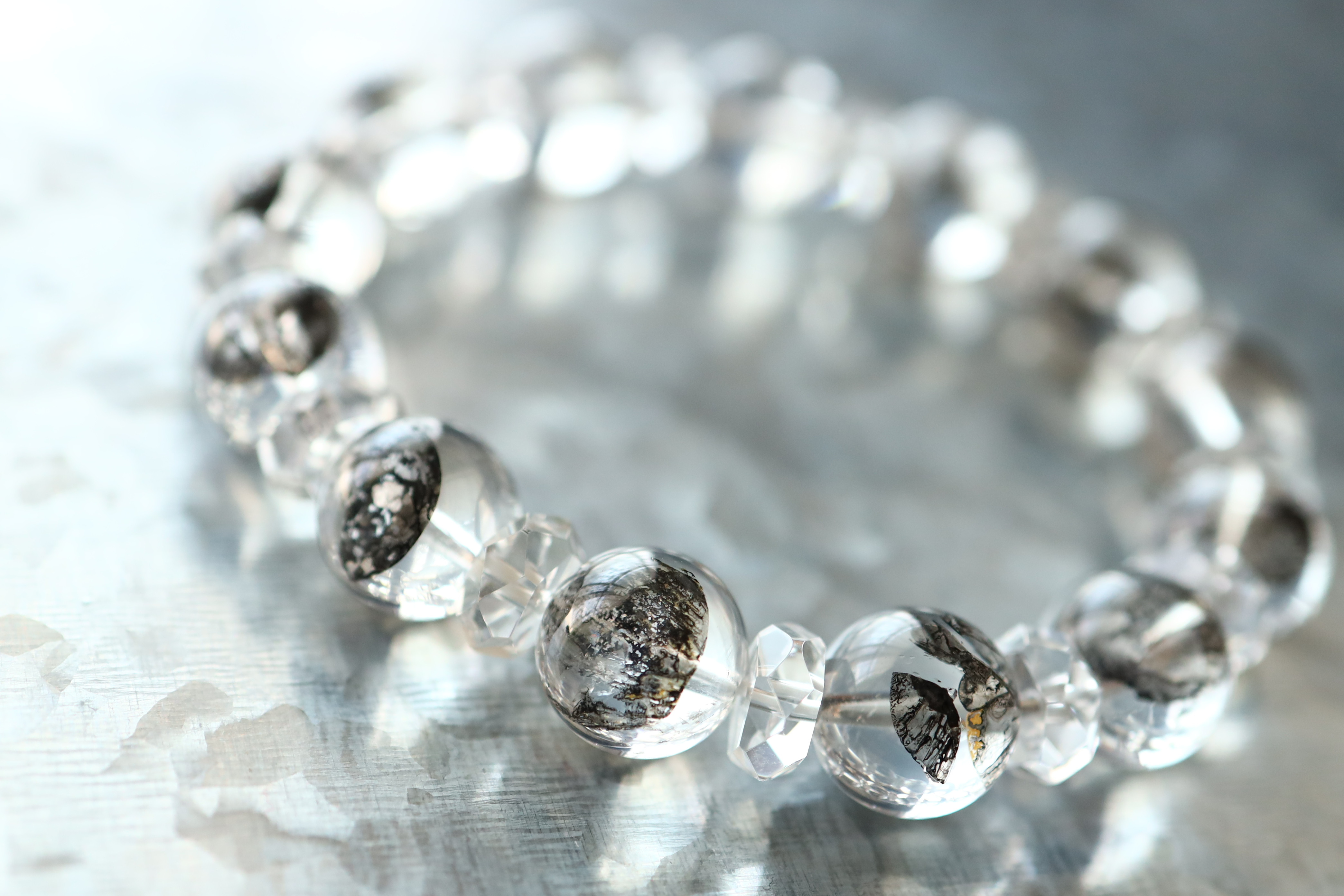 …☆スーパープレミアムブレス☆水晶の最終形態☆エレスチャルクォーツ：11ミリ&水晶☆天然石ブレスレット☆…