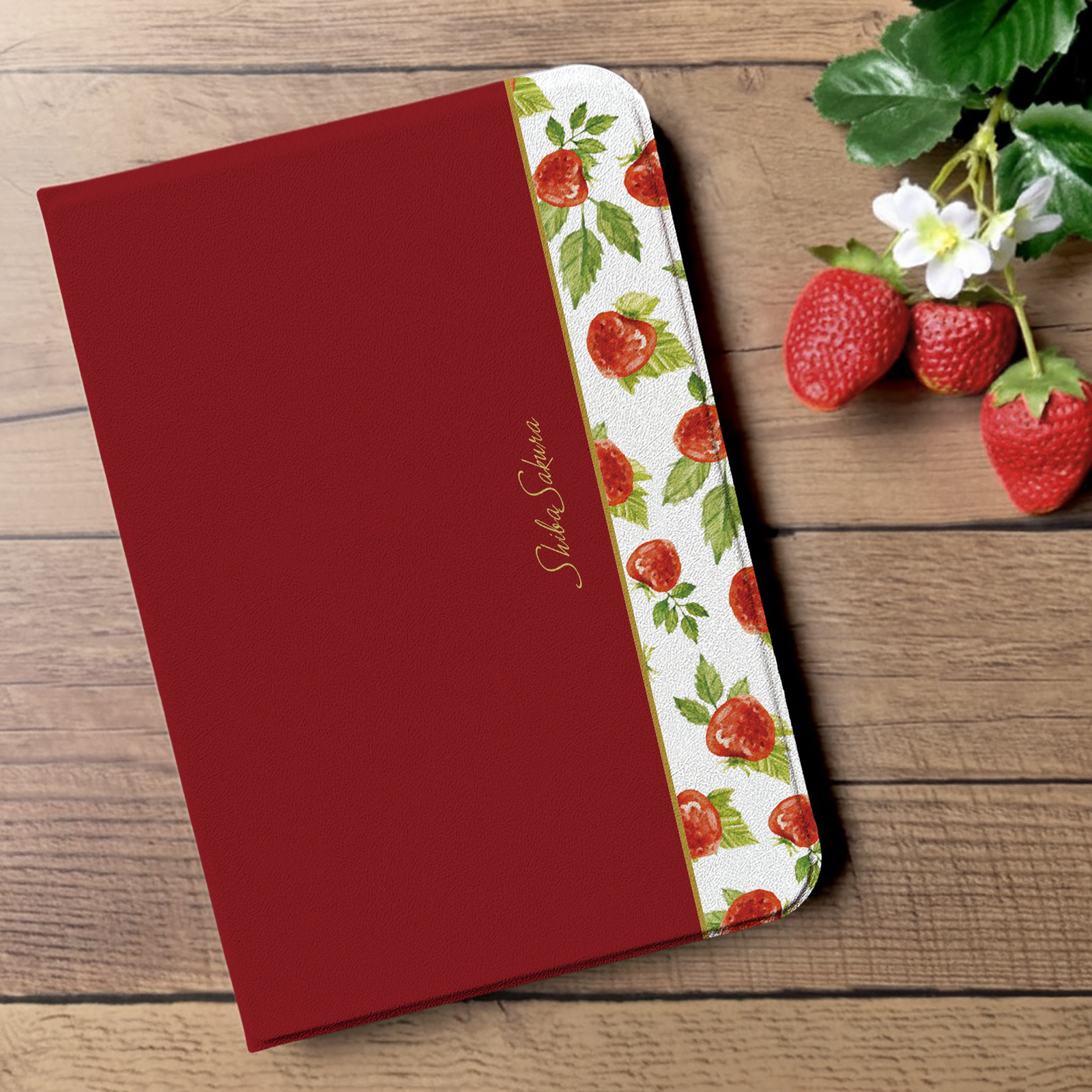 ワイルドストロベリーのiPadケース（レッド） いちご ipadケース タブレットケース カバー