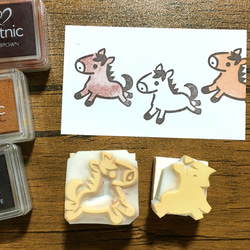 ユニコーンのミニ消しゴムはんこ（持ち手つき） はんこ・スタンプ かめ