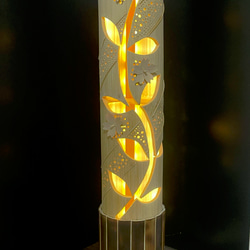 竹灯篭二段 手作り 和風 竹 間接照明 竹細工 スタンドライト・テーブル