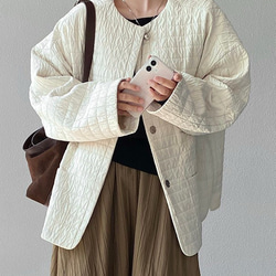 秋冬新作　ハーフコート　ゆったり　綿混　オシャレめ　通勤コート　丸首ジャケット　ラグランスリーブ　　スプリングコート　 3枚目の画像