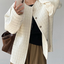 秋冬新作　ハーフコート　ゆったり　綿混　オシャレめ　通勤コート　丸首ジャケット　ラグランスリーブ　　スプリングコート　 2枚目の画像