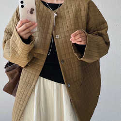 秋冬新作　ハーフコート　ゆったり　綿混　オシャレめ　通勤コート　丸首ジャケット　ラグランスリーブ　　スプリングコート　 6枚目の画像