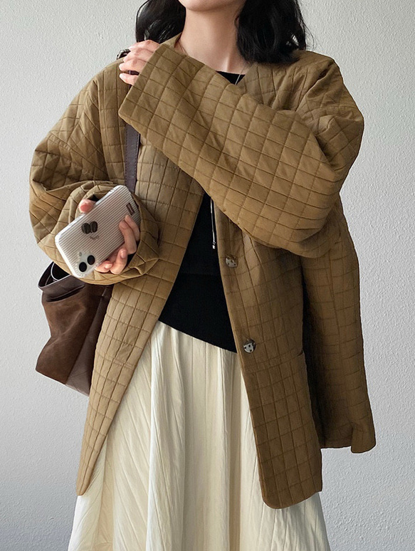 秋冬新作　ハーフコート　ゆったり　綿混　オシャレめ　通勤コート　丸首ジャケット　ラグランスリーブ　　スプリングコート　 7枚目の画像