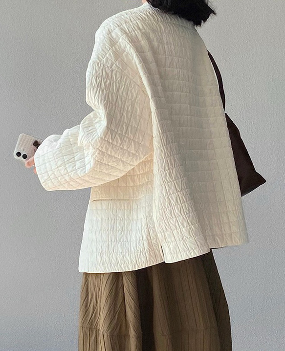 秋冬新作　ハーフコート　ゆったり　綿混　オシャレめ　通勤コート　丸首ジャケット　ラグランスリーブ　　スプリングコート　 4枚目の画像