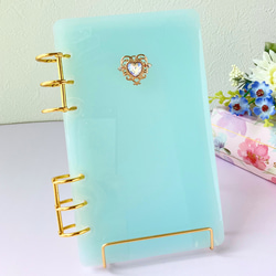 貯金レジンバインダーセット　セービングファイル セット saving バインダー リフィルセット 夏 水色 ホロ 貯金