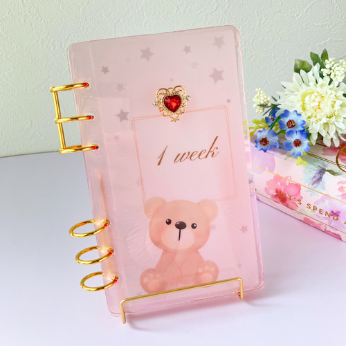 選べる2色】A6 レジン 貯金バインダー 家計管理｜積立貯金・saving