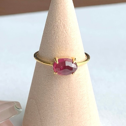 リング】天然石ルビー 7～11号 Silver925製・18KGP仕上げ ハンドメイド
