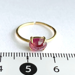 【リング】天然石ルビー　7～11号　Silver925製・18KGP仕上げ　ハンドメイド 5枚目の画像