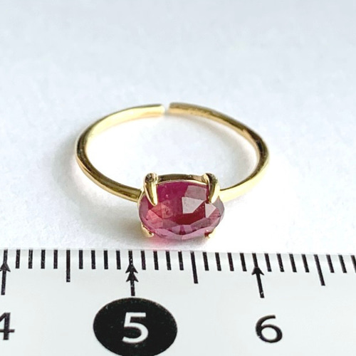 リング】天然石ルビー 7～11号 Silver925製・18KGP仕上げ ハンドメイド