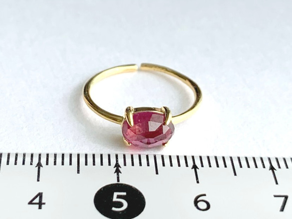 【リング】天然石ルビー　7～11号　Silver925製・18KGP仕上げ　ハンドメイド 5枚目の画像