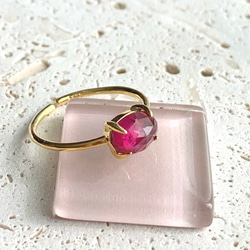 【リング】天然石ルビー　7～11号　Silver925製・18KGP仕上げ　ハンドメイド 2枚目の画像