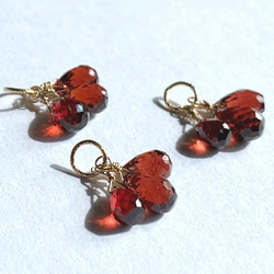 【天然石ペンダントトップ】ガーネット 14kgf /Silver925　1月誕生石　ハンドメイド素材 1枚目の画像