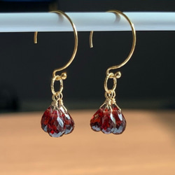 【天然石ペンダントトップ】ガーネット 14kgf /Silver925　1月誕生石　ハンドメイド素材 3枚目の画像