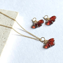 【天然石ペンダントトップ】ガーネット 14kgf /Silver925　1月誕生石　ハンドメイド素材 2枚目の画像