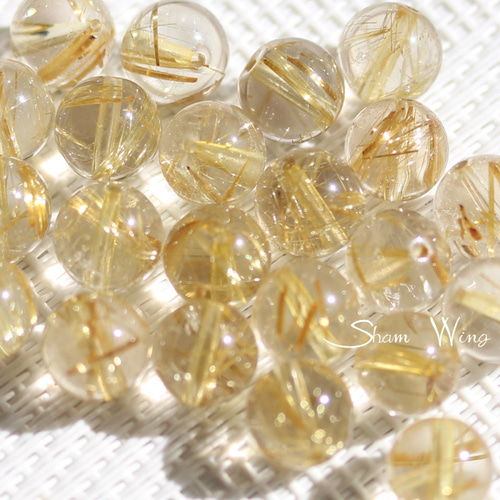 ご予約済□高品質 ゴールドルチルクォーツ ラウンド約9～9.1mm☆1粒