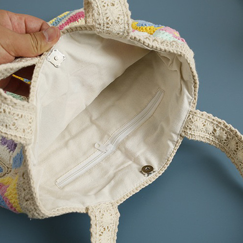 手作り 毛糸 かぎ針編み ニートショルダーバッグ トートバッグ【梅の花