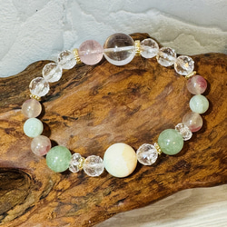 天然石ブレスレット～探し物はなんですか【トパーズ、ローズクォーツ、夜光貝、アベンチュリン、ロードナイトシリカ他】 2枚目の画像