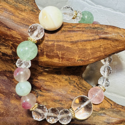 天然石ブレスレット～探し物はなんですか【トパーズ、ローズクォーツ、夜光貝、アベンチュリン、ロードナイトシリカ他】 3枚目の画像