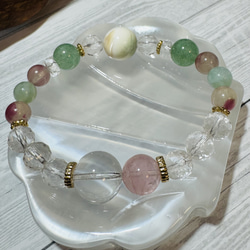 天然石ブレスレット～探し物はなんですか【トパーズ、ローズクォーツ、夜光貝、アベンチュリン、ロードナイトシリカ他】 1枚目の画像