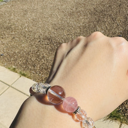 天然石ブレスレット～探し物はなんですか【トパーズ、ローズクォーツ、夜光貝、アベンチュリン、ロードナイトシリカ他】 4枚目の画像