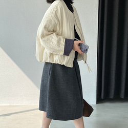 秋冬新作　ハーフコート　ゆったり　中綿ジャケット　オシャレめ　通勤コート　ジャケット　　上着　ショートコート 5枚目の画像