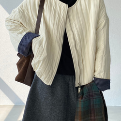 秋冬新作　ハーフコート　ゆったり　中綿ジャケット　オシャレめ　通勤コート　ジャケット　　上着　ショートコート 4枚目の画像