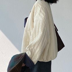 秋冬新作　ハーフコート　ゆったり　中綿ジャケット　オシャレめ　通勤コート　ジャケット　　上着　ショートコート 3枚目の画像