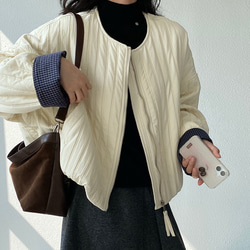 秋冬新作　ハーフコート　ゆったり　中綿ジャケット　オシャレめ　通勤コート　ジャケット　　上着　ショートコート 7枚目の画像