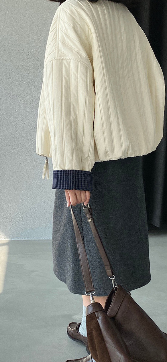 秋冬新作　ハーフコート　ゆったり　中綿ジャケット　オシャレめ　通勤コート　ジャケット　　上着　ショートコート 6枚目の画像