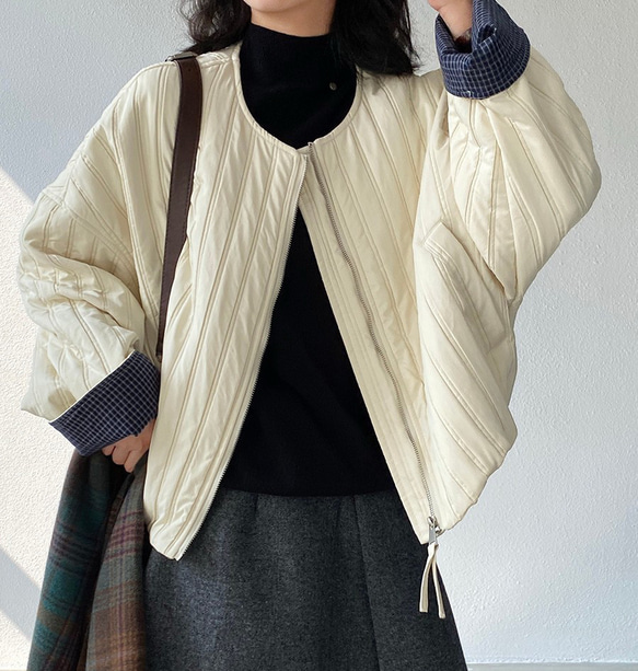 秋冬新作　ハーフコート　ゆったり　中綿ジャケット　オシャレめ　通勤コート　ジャケット　　上着　ショートコート 2枚目の画像