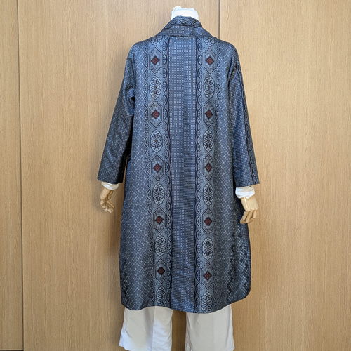 SOLD 着物リメイク カーディガンコート 大島紬 龍郷柄 フリーサイズ