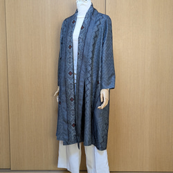 SOLD 着物リメイク カーディガンコート 大島紬 龍郷柄 フリーサイズ