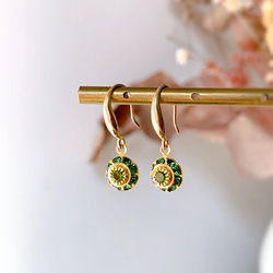 オーストリア製クリスタルのラウンドドロップピアス／イヤリング 3枚目の画像