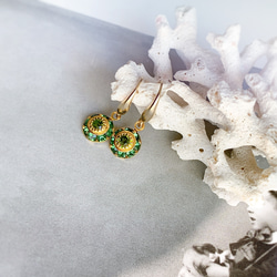 オーストリア製クリスタルのラウンドドロップピアス／イヤリング 5枚目の画像